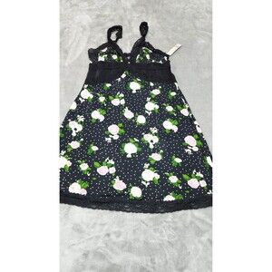 Adore Me Women's Medium Black‎ Floral Primrose Slip Dress NWT